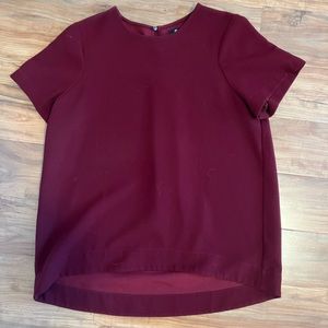 Burgundy shirt sleeve madewell top